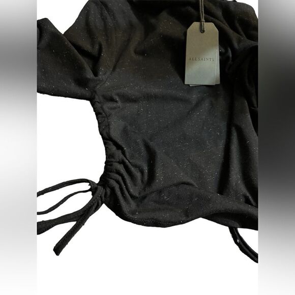 ALLSAINTS NWT Beta Shimmer Top in Black Size 2 - Picture 7 of 10